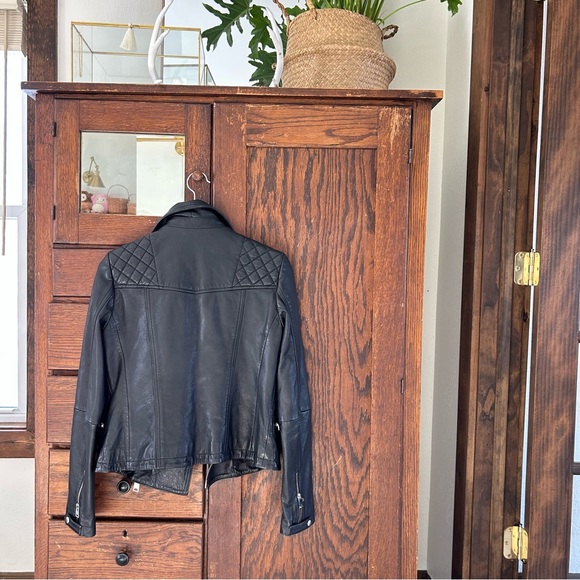 AllSaints Catch Biker Leather Jacket - Picture 8 of 10